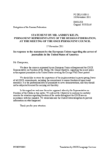 Statement by the Delegation of the Russian Federation on the freedom of the media in the United States of America