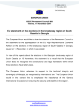 Statement by the Polish Presidency of the Council of the European Union on the “presidential elections” in South Ossetia