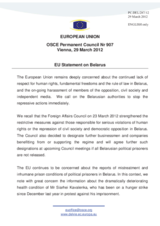 Statement by the Danish Presidency of the Council of the EU on the human rights and fundamental freedoms in Belarus