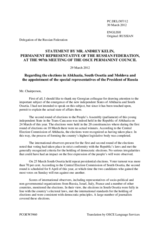 Statement by the Delegation of the Russian Federation on the “elections” in South Ossetia, Georgia, and Abkhazia, Georgia
