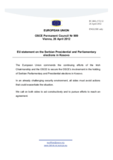 Statement by the Danish Presidency of the Council of the EU on the Serbian presidential and parliamentary elections in Kosovo