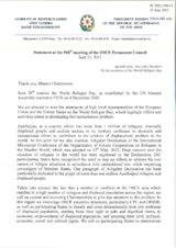 Statement by the Delegation of Azerbaijan on the World Refugee Day, observed on 20 June 2012