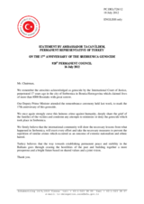 Statement by the Delegation of Turkey on the seventeenth anniversary of the massacre in Srebrenica, Bosnia and Herzegovina