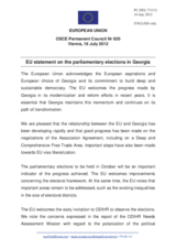 Statement by the Cypriot Presidency of the Council of the EU on the parliamentary elections in Georgia, to be held in October 2012