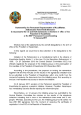 Statement by the Delegation of Kazakhstan in response to statements by Hungarian Presidency of the Council of the European Union and by the Delegation of the United States on the term of office of the President of Kazakhstan