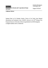 Тезисы выступления Директора ЦАРИКЦ генерал-лейтенанта Б.Сарсекова