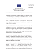 Statement by the Cypriot Presidency of the Council of the EU on the Human Rights Day celebrated on 10 December 2012