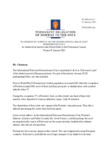 Statement by the Delegation of Norway on the International Holocaust Remembrance Day on 27 January 2013