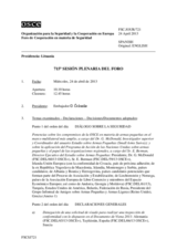 Diario de la 715ª Sesión plenaria del Foro de Cooperación en materia de Seguridad  