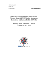 Address by Ambassador Christian Strohal to the Permanent Council, Vienna 28 July 2005
