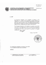 Response by the Delegation of Armenia to the Questionnaire on the Code of Conduct on Politico-Military Aspects of Security