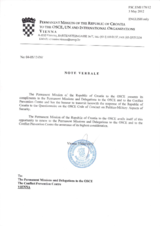 Response by the Delegation of Croatia to the Questionnaire on the Code of Conduct on Politico-Military Aspects of Security