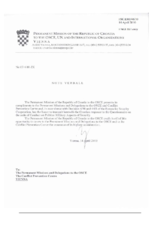 Response by the Delegation of Croatia to the Questionnaire on the Code of Conduct on Politico-Military Aspects of Security