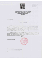 Response by the Delegation of the Czech Republic to the Questionnaire on the Code of Conduct on Politico-Military Aspects of Security