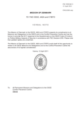 Response by the Delegation of Denmark to the Questionnaire on the Code of Conduct on Politico-Military Aspects of Security