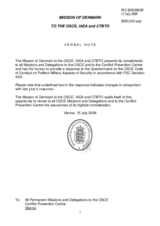 Response by the Delegation of Denmark to the Questionnaire on the Code of Conduct on Politico-Military Aspects of Security