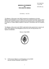 Response by the Delegation of Denmark to the Questionnaire on the Code of Conduct on Politico-Military Aspects of Security