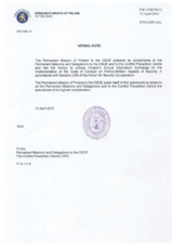 Response by the Delegation of Finland to the Questionnaire on the Code of Conduct on Politico-Military Aspects of Security