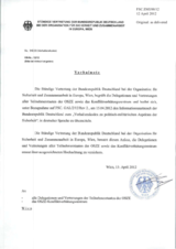 Response by the Delegation of Germany to the Questionnaire on the Code of Conduct on Politico-Military Aspects of Security