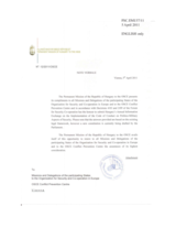 Response by the Delegation of Hungary to the Questionnaire on the Code of Conduct on Politico-Military Aspects of Security
