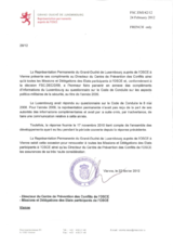 Response by the Delegation of Luxembourg to the Questionnaire on the Code of Conduct on Politico-Military Aspects of Security