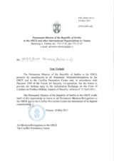Response by the Delegation of Serbia to the Questionnaire on the Code of Conduct on Politico-Military Aspects of Security