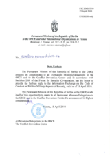 Response by the Delegation of Serbia to the Questionnaire on the Code of Conduct on Politico-Military Aspects of Security