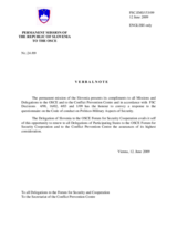 Response by the Delegation of Slovenia to the Questionnaire on the Code of Conduct on Politico-Military Aspects of Security