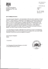Response by the Delegation of the United Kingdom to the Questionnaire on the Code of Conduct on Politico-Military Aspects of Security