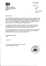 Response by the Delegation of the United Kingdom to the Questionnaire on the Code of Conduct on Politico-Military Aspects of Security