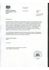 Response by the Delegation of the United Kingdom to the Questionnaire on the Code of Conduct on Politico-Military Aspects of Security