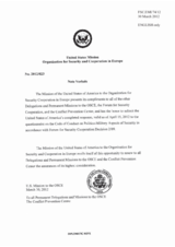 Response by the Delegation of the United States to the Questionnaire on the Code of Conduct on Politico-Military Aspects of Security