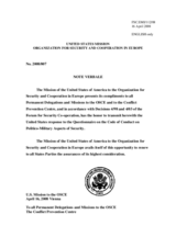 Response by the Delegation of the United States to the Questionnaire on the Code of Conduct on Politico-Military Aspects of Security