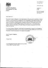 Response by the Delegation of the United Kingdom to the Questionnaire on the Code of Conduct on Politico-Military Aspects of Security