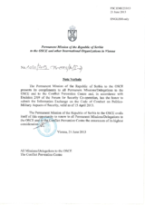 Response by the Delegation of Serbia to the Questionnaire on the Code of Conduct on Politico-Military Aspects of Security