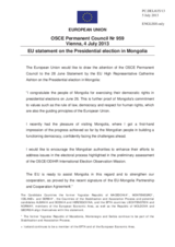 Statement by the Lithuanian Presidency of the Council of the EU on the presidential elections in Mongolia, held on 26 June 2013