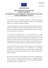 Statement by the Lithuanian Presidency of the Council of the EU on the suspension order imposed on the non-governmental organization Golos in the Russian Federation