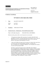 Giornale della 729a Seduta plenaria del Foro di cooperazione per la sicurezza