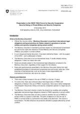 Presentation on the Montreux Document on Private Military and Security Companies by Mr. J. Lindenmann, Deputy Director of the Directorate of International Law, Swiss Federal Department of Foreign Affairs