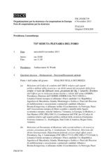 Giornale della 733a Seduta plenaria del Foro di cooperazione per la sicurezza