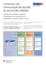 Swiss Facts, Priorities of the 2014 Swiss Chairmanship