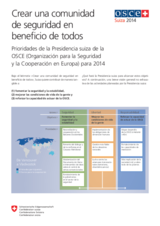 Swiss Facts, Priorities of the 2014 Swiss Chairmanship