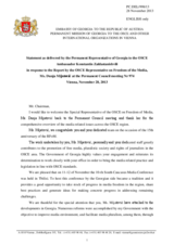 Statement by the Delegation of Georgia in response to the report by the OSCE Representative on Freedom of the Media, Ms. Dunja Mijatović