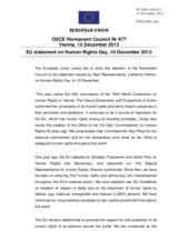 Statement by the Lithuanian Presidency of the Council of the EU on the Human Rights Day, celebrated on 10 December 2013 
