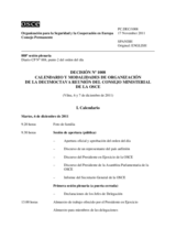 Decision on the Timetable and Organizational Modalities of the Eighteenth Meeting of the OSCE Ministerial Council