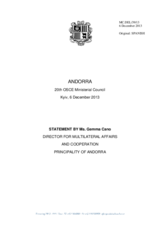 Statement by H.E. Ms. Gemma Cano Berne, Director of the Department of Multilateral Affairs and Cooperation of the Ministry of Foreign Affairs