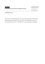 Statement by H.E. Mr. Nikola Poposki, Minister of Foreign Affairs