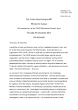 Statement by H.E. Mr. David Lidington, Minister of State for Europe, Foreign & Commonwealth Office