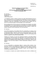 Statement by H.E. Mr. Erkki Tuomioja, Minister for Foreign Affairs