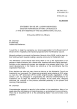 Statement by H.E. Mr. Luvsanvandan Bold, Minister of Foreign Affairs